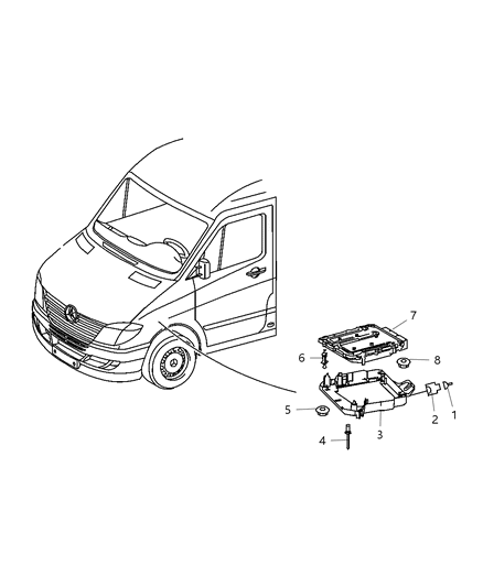 2008 Dodge Sprinter 3500 Modules, Engine Compartment Diagram 1