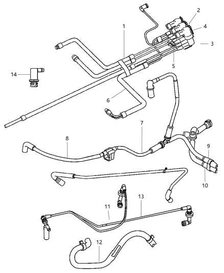 2005 Chrysler Sebring Crankcase Ventilation & Vapor Harness Diagram 2