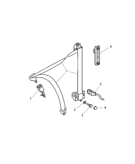 2005 Dodge Sprinter 3500 Seat Belt - Front Diagram