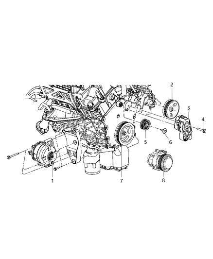 2009 Chrysler 300 Pulley & Related Parts Diagram 1