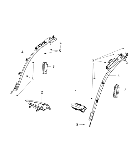 2019 Ram ProMaster 3500 Side Curtain Air Bag Diagram for 68320196AC