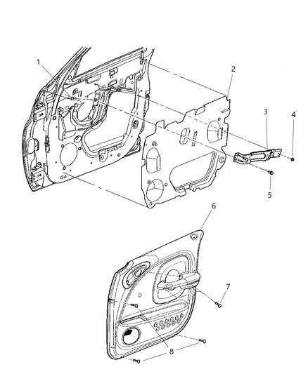 2003 Chrysler PT Cruiser Shield-Front Door Diagram for 5027192AB