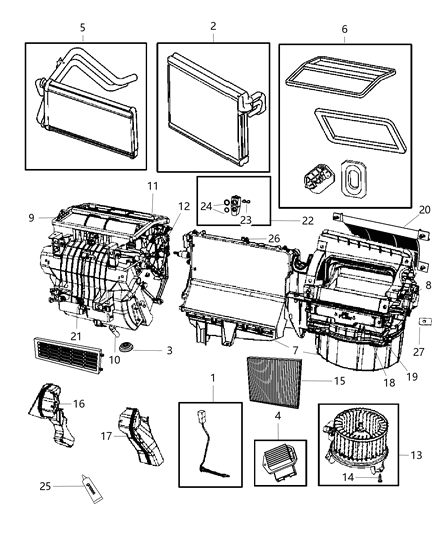 2014 Jeep Patriot Evaporator Heater-Actuator Diagram for 68018109AA