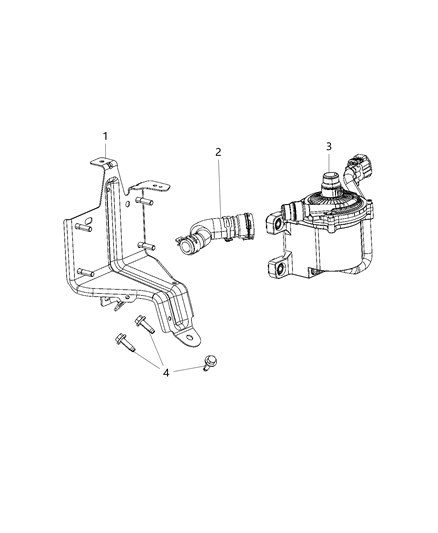 2021 Ram 1500 Pump-Auxiliary Coolant Diagram for 68430016AA