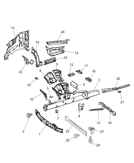 2007 Dodge Sprinter 3500 Inner Fender & Attaching Parts Diagram