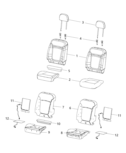 2017 Jeep Renegade Front Seat - Bucket Diagram 1