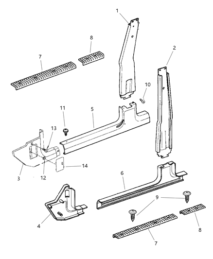 2000 Jeep Cherokee Panel Diagram for 5EW81RK5AE