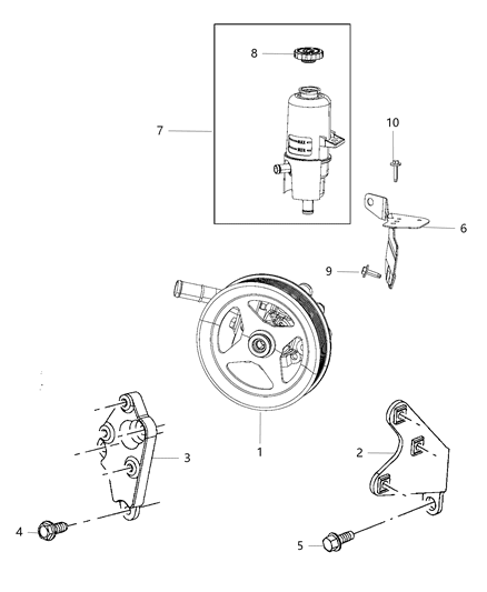 2017 Ram 4500 Power Steering Pump & Reservoir Diagram 2