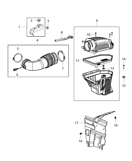 2014 Dodge Challenger Air Cleaner Diagram 2