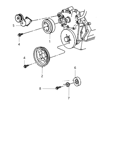 2002 Dodge Dakota Drive Pulleys Diagram 2