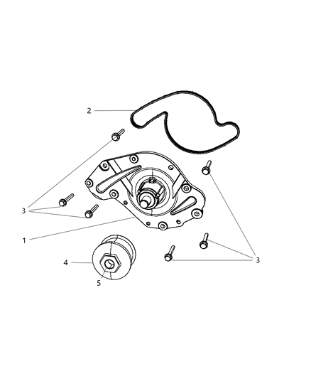 2009 Dodge Nitro Water Pump & Related Parts Diagram 3