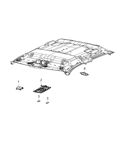 2019 Ram 1500 Lamps, Interior,Overhead Diagram 3