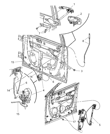 2010 Dodge Charger Front Door Latch Diagram for 4575895AA