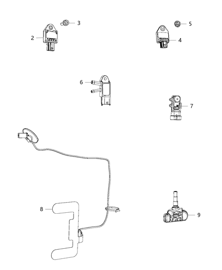 2019 Ram ProMaster 2500 Sensors - Body Diagram