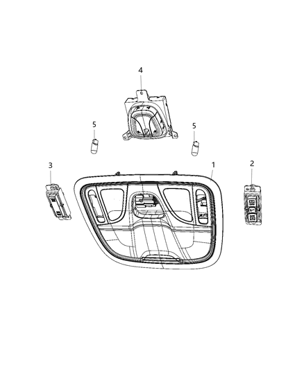 2020 Jeep Cherokee Lamps, Interior Diagram 5