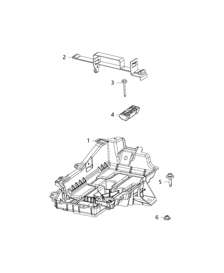 2019 Chrysler Pacifica Tray, Battery Diagram 3