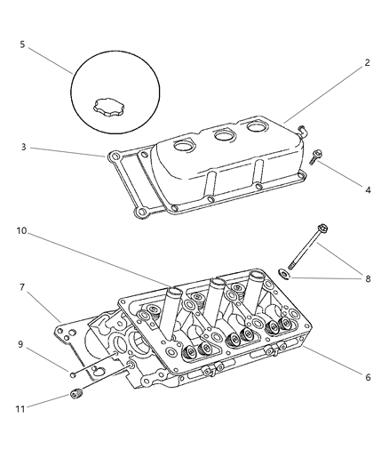 1999 Chrysler LHS Cylinder Head Diagram 2