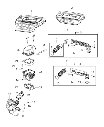 2014 Dodge Dart Cover-Air Cleaner Diagram for 68141933AA