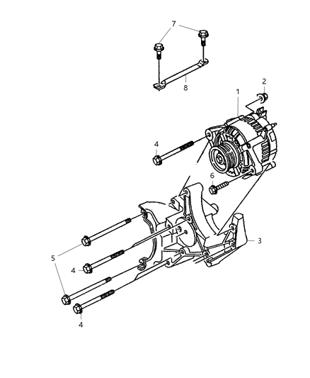 2002 Dodge Ram 2500 Alternator & Mounting Diagram 3