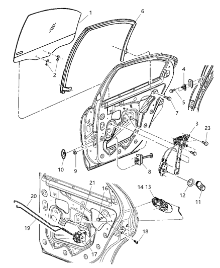 2005 Dodge Neon Handle-Exterior Door Diagram for QA51CVKAF