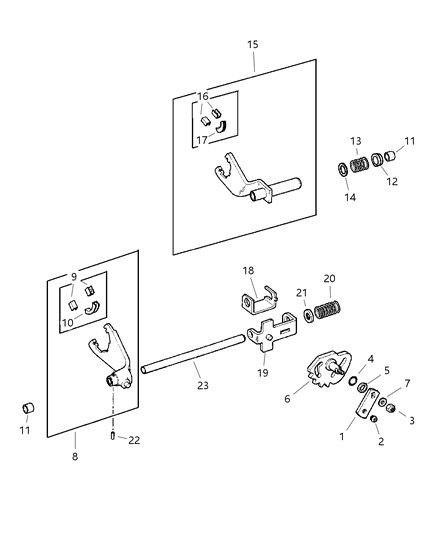 1998 Dodge Durango Bearing-Shift Lever Linkage Diagram for 5003442AA