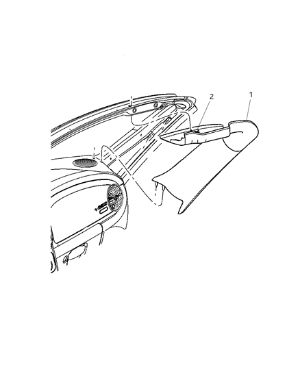 2005 Chrysler PT Cruiser A-Pillar Molding Diagram 1