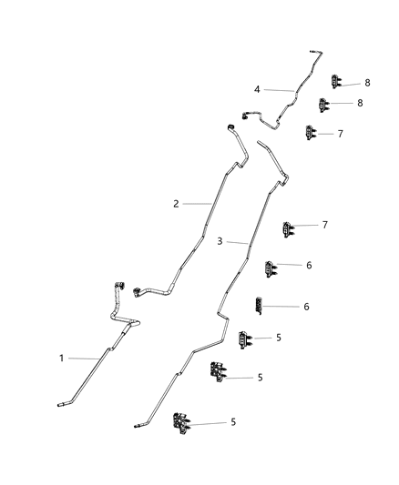 2018 Ram 3500 Fuel Lines Rear, Dual Tanks Diagram 2