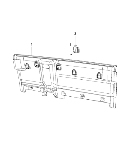 2019 Ram 2500 Rear Cab Trim Panel Diagram