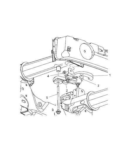 2008 Dodge Dakota Tow Hooks, Front Diagram