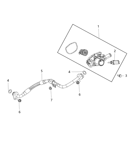 2013 Dodge Dart Thermostat & Related Parts Diagram