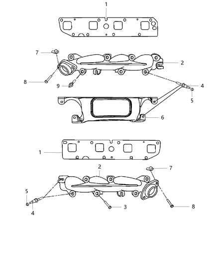 2012 Ram 2500 Exhaust Manifold Diagram for 68045560AB