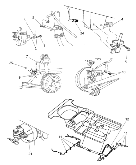 1999 Dodge Neon Lines & Hoses, Brake Diagram 2