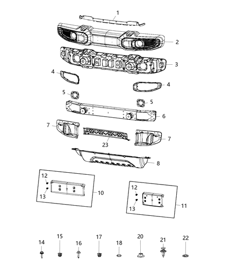 2018 Jeep Wrangler Air Dam Diagram for 6BU42XXXAB