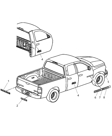 2003 Dodge Ram 3500 NAMEPLATE-Ram 3500 Diagram for 55077332AA