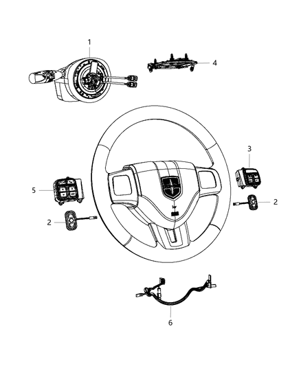 2013 Dodge Durango Switches - Steering Column & Wheel Diagram