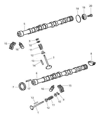 2004 Dodge Stratus Camshaft & Valves Diagram 1