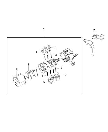 2017 Jeep Grand Cherokee Front Door Lock Cylinders Diagram