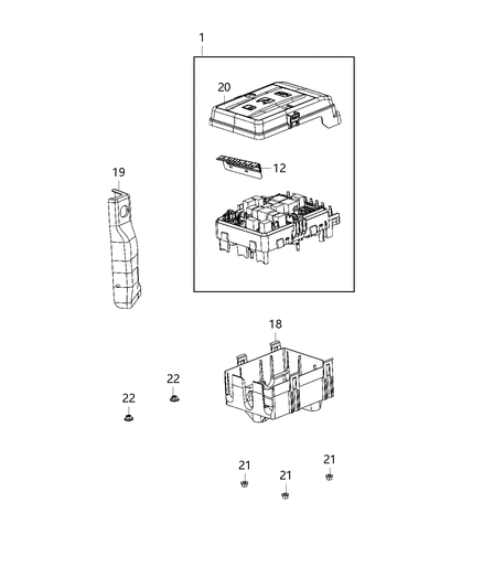 2020 Ram 1500 Center, Power Distribution Diagram 1