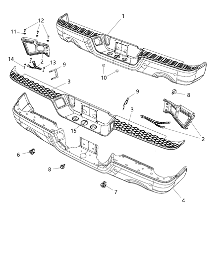 2020 Ram 1500 Bumper, Rear Diagram