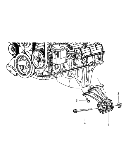 2009 Jeep Commander Engine Mounting Left Side Diagram 3