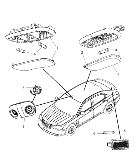 2008 Chrysler Sebring Lamp-Reading Diagram for 1EQ091W1AA