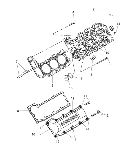 2005 Jeep Grand Cherokee Head-Cylinder Diagram for R6637056