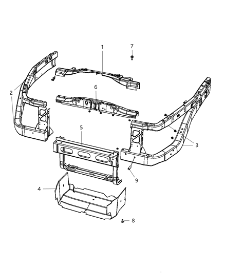 2008 Dodge Dakota Radiator Support Diagram