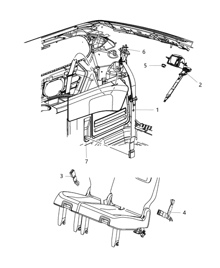 2015 Ram C/V Seat Belts Third Row Diagram