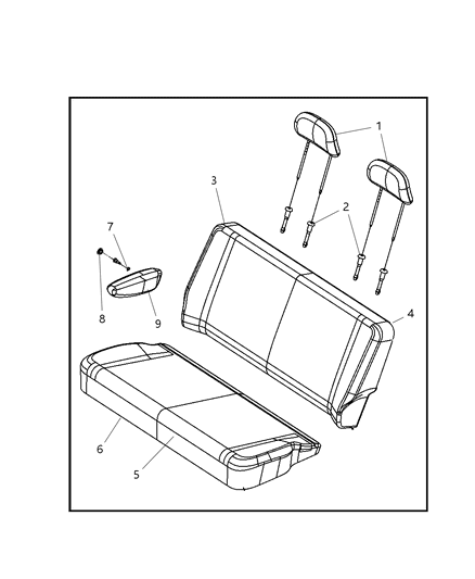 2013 Dodge Grand Caravan Rear Seat - Bench Diagram