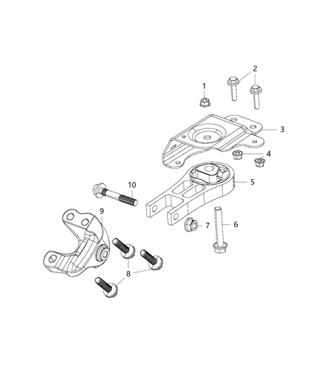 2016 Chrysler 200 Engine Mounting Front / Rear Diagram 2