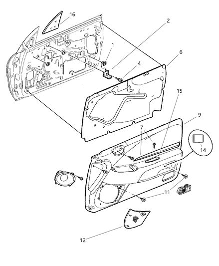 1998 Chrysler Sebring Convertible Door Panel Diagram