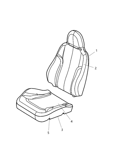 2003 Jeep Liberty Front Seat Cushion Cover Diagram for XV861DVAA