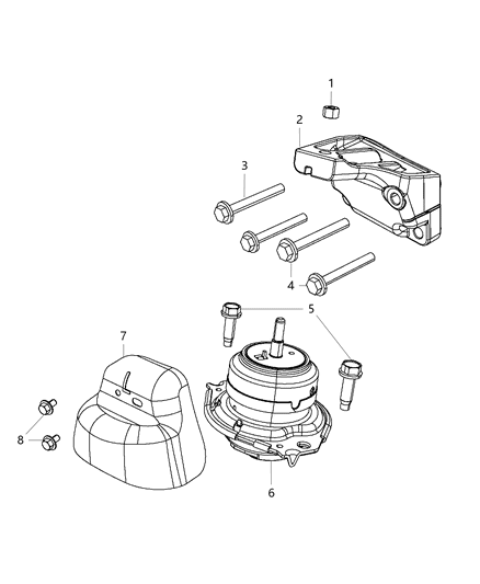 2021 Dodge Durango Engine Mounting Left Side Diagram 2