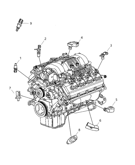 2007 Jeep Grand Cherokee Sensors - Engine Diagram 3